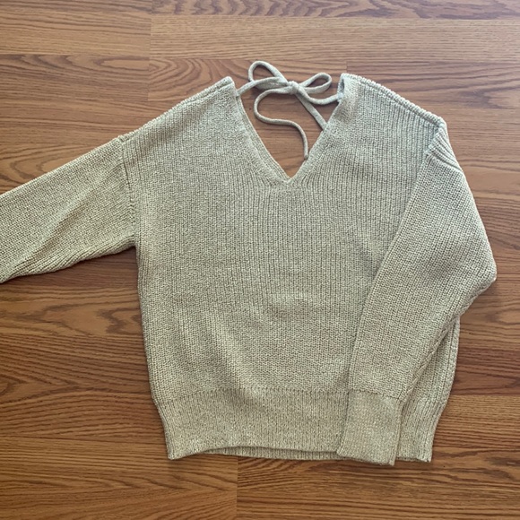 Loft double-v neck metallic sweater. S. NWT - Picture 1 of 3